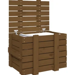vidaXL Opbergbox 58x40,5x42 cm massief grenenhout honingbruin