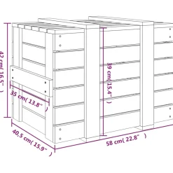vidaXL Opbergbox 58x40,5x42 cm massief grenenhout honingbruin