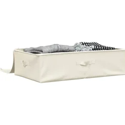 vidaXL Opbergbox 70x40x18 cm stof crèmekleurig