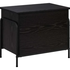 vidaXL Opbergbox Zwart eiken 80 x 40 x 49,5 cm Bewerkt hout