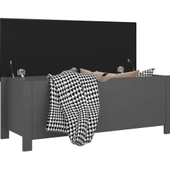 vidaXL Opbergdoos met kussen grijs 105x40x45 cm