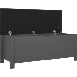 vidaXL Opbergdoos met kussen grijs 105x40x45 cm