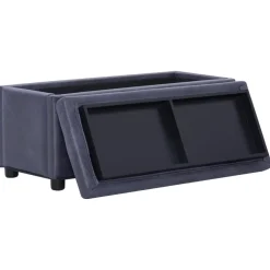 vidaXL Opberghocker 87,5 cm kunstsuède grijs