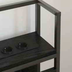 vidaXL Opberghoofdbord Zwart eiken Bewerkt hout