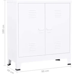 vidaXL Opbergkast industrieel 90x40x100 cm staal wit