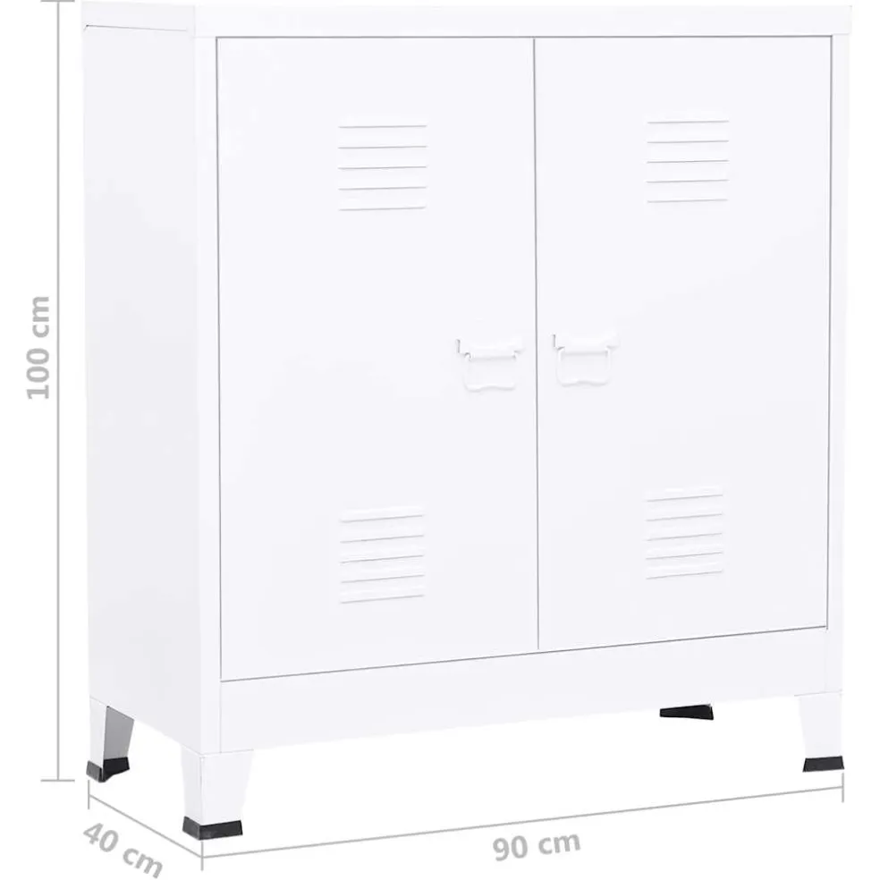 vidaXL Opbergkast industrieel 90x40x100 cm staal wit