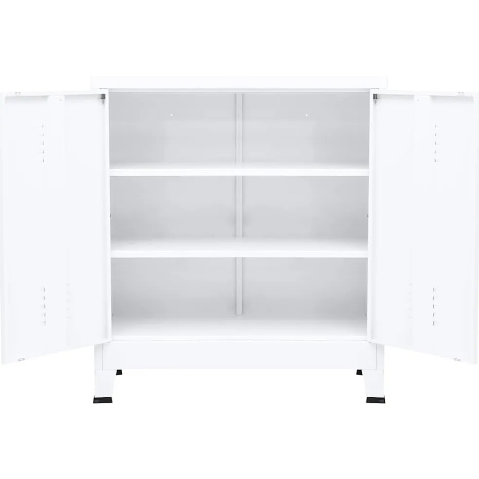 vidaXL Opbergkast industrieel 90x40x100 cm staal wit