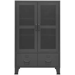 vidaXL Opbergkast industrieel 70x40x115 cm metaal antracietkleurig