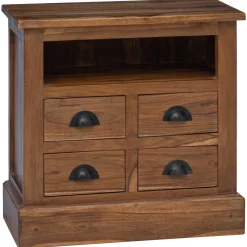vidaXL Opbergkast met lade Naturel 60 x 30 x 60 cm Massief Teakhout