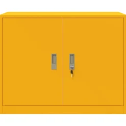 vidaXL Opbergkast Mosterdgeel 90 x 40 x 70 cm Staal