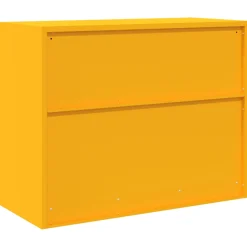 vidaXL Opbergkast Mosterdgeel 90 x 40 x 70 cm Staal