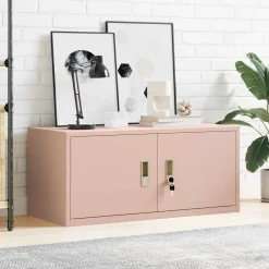vidaXL Opbergkast Roze 90 x 40 x 40 cm Staal