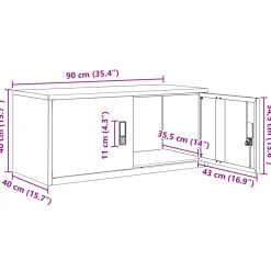 vidaXL Opbergkast Roze 90 x 40 x 40 cm Staal