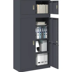 vidaXL Opbergkast 2 st Antraciet 90 x 40 x 180 cm Staal Vergrendelbaar