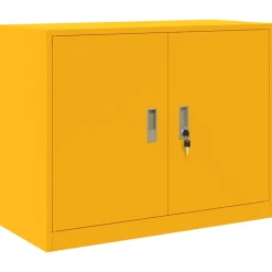 vidaXL Opbergkast 2 st Mosterdgeel 90 x 40 x 175 cm Staal