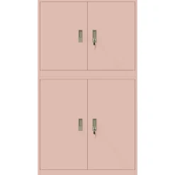 vidaXL Opbergkast 2 st Roze 90 x 40 x 160 cm Staal Vergrendelbaar