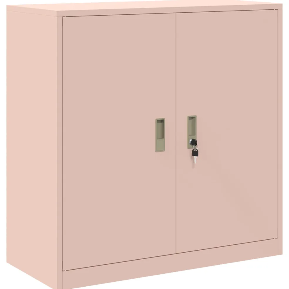 vidaXL Opbergkast 2 st Roze 90 x 40 x 160 cm Staal Vergrendelbaar