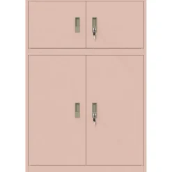 vidaXL Opbergkast 2 st Roze 90 x 40 x 130 cm Staal Vergrendelbaar