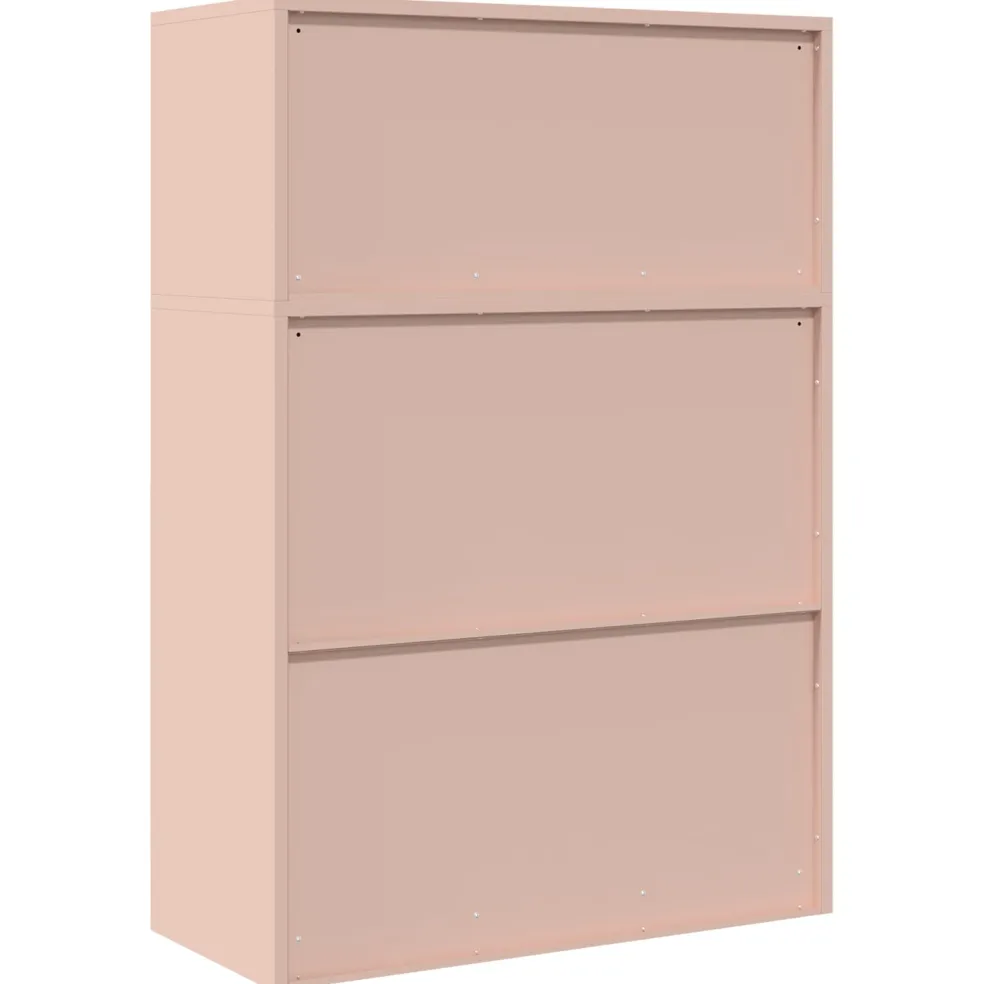 vidaXL Opbergkast 2 st Roze 90 x 40 x 130 cm Staal Vergrendelbaar