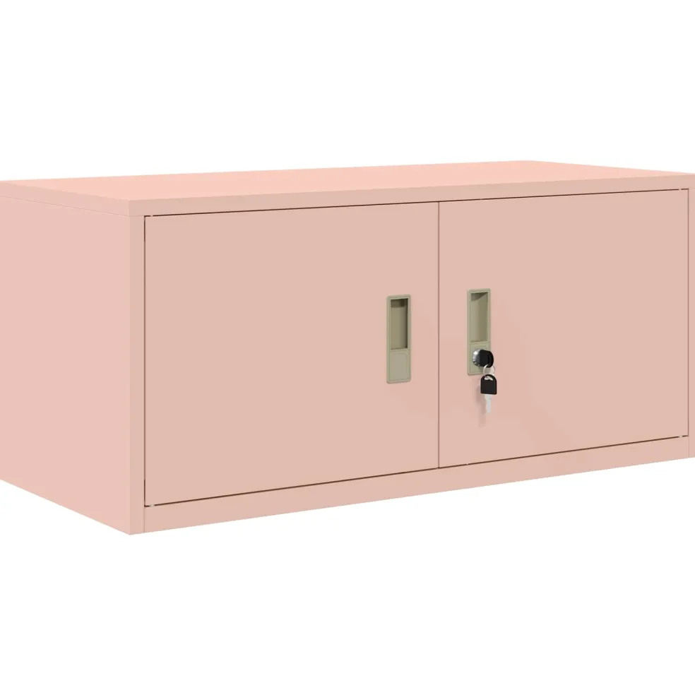 vidaXL Opbergkast 2 st Roze 90 x 40 x 130 cm Staal Vergrendelbaar