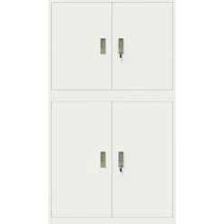 vidaXL Opbergkast 2 st Wit 90 x 40 x 160 cm Staal Vergrendelbaar