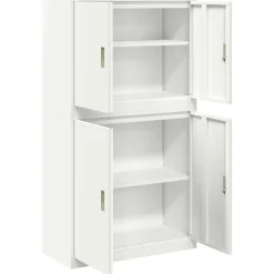 vidaXL Opbergkast 2 st Wit 90 x 40 x 160 cm Staal Vergrendelbaar