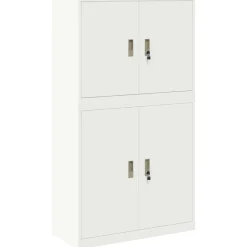 vidaXL Opbergkast 2 st Wit 90 x 40 x 160 cm Staal Vergrendelbaar
