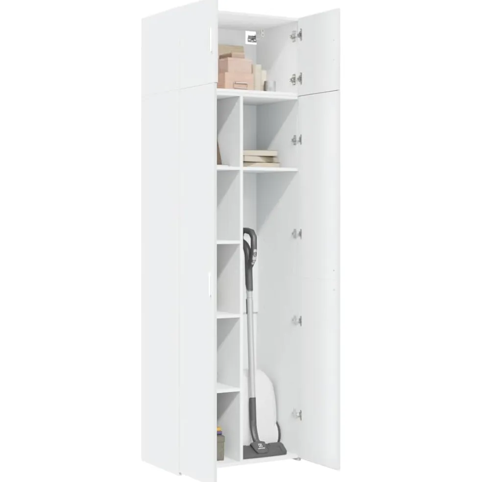 vidaXL Opbergkast 70x42,5x225 cm bewerkt hout wit