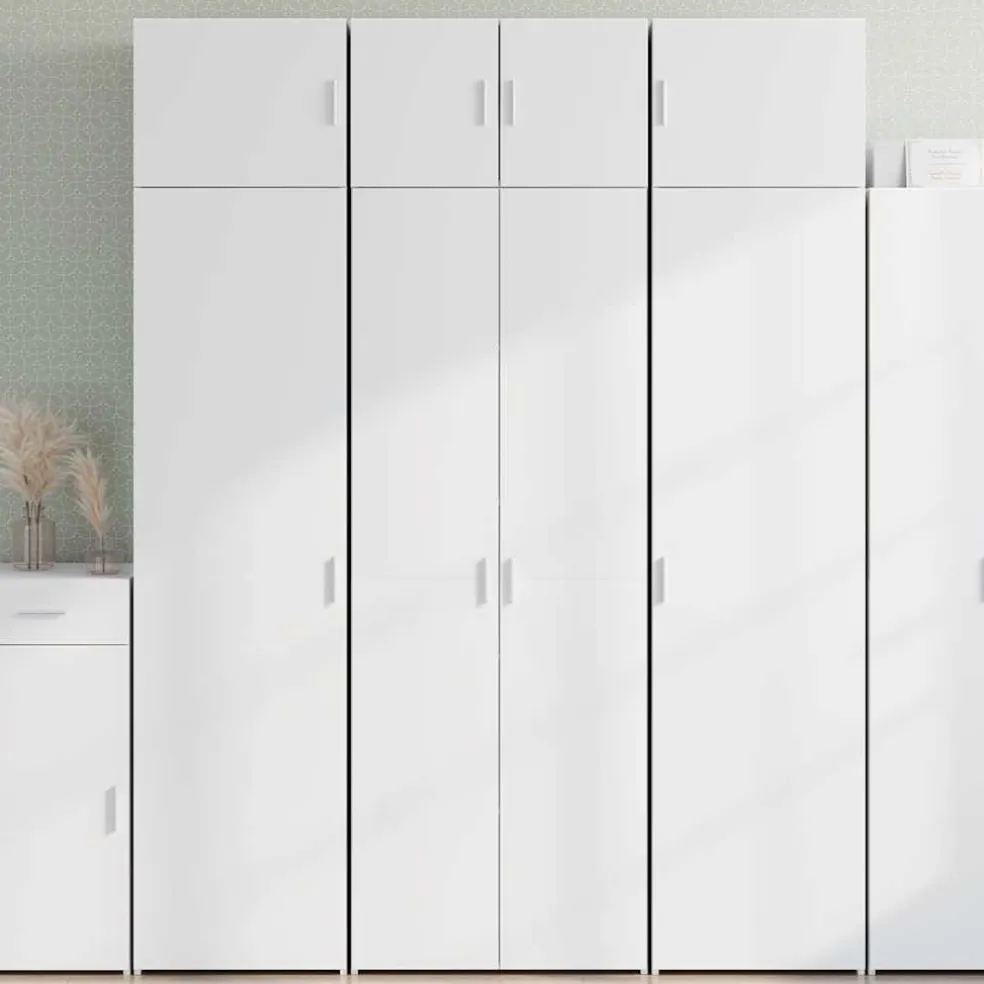 vidaXL Opbergkast 70x42,5x225 cm bewerkt hout wit