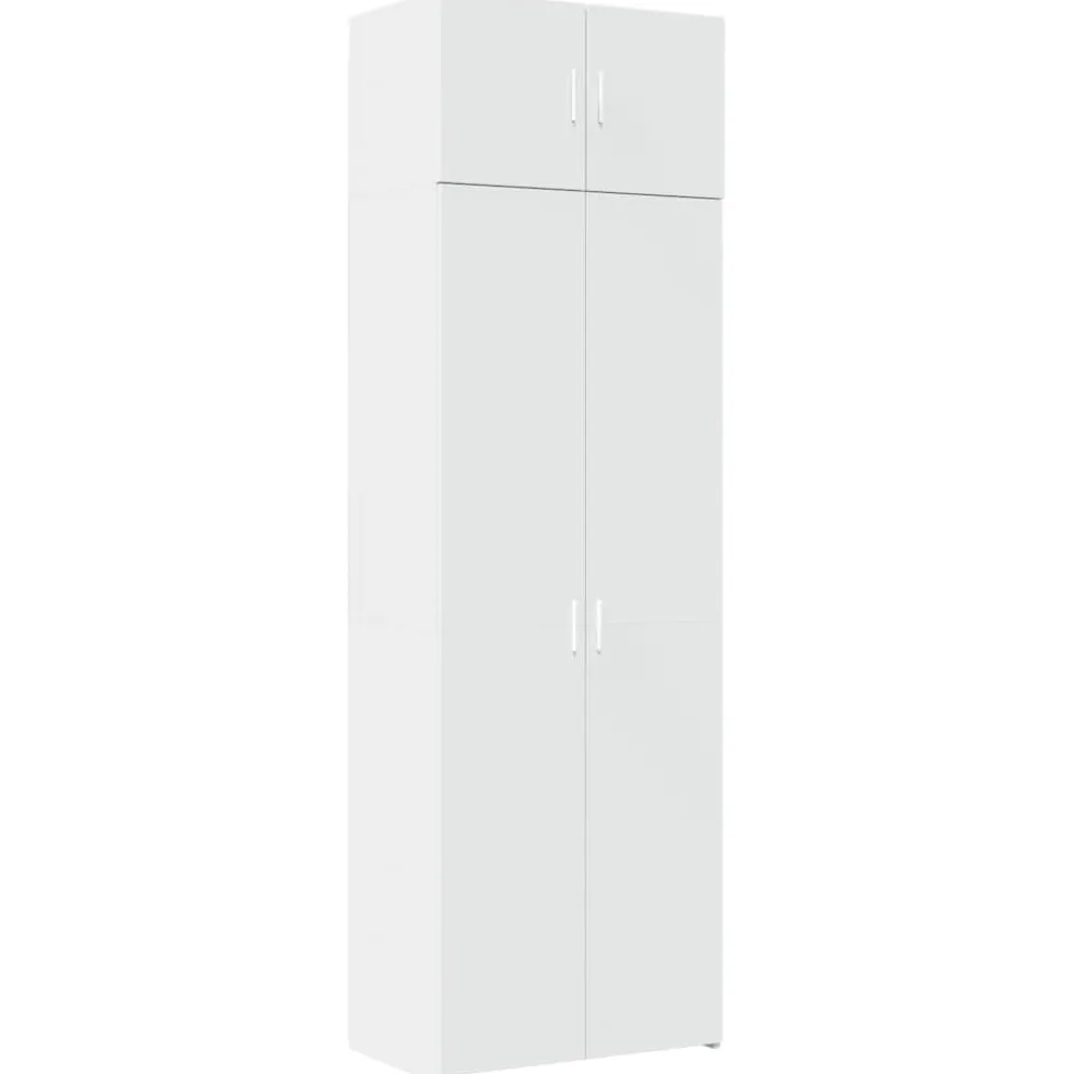 vidaXL Opbergkast 70x42,5x225 cm bewerkt hout wit