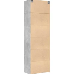 vidaXL Opbergkast 70x42,5x225 cm bewerkt hout betongrijs