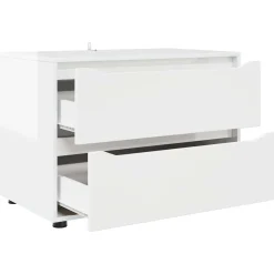 vidaXL Opbergkast 80 x 48 x 57 cm Bewerkt hout Hoogglans wit