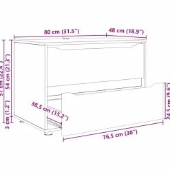 vidaXL Opbergkast 80 x 48 x 57 cm Bewerkt hout Hoogglans wit