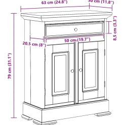 vidaXL Opbergkast 63 x 30 x 79 cm Massief Mahoniehout