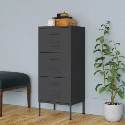 vidaXL Opbergkast 42,5x35x101,5 cm staal antracietkleurig