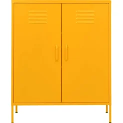 vidaXL Opbergkast 80x35x101,5 cm staal mosterdgeel