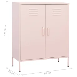 vidaXL Opbergkast 80x35x101,5 cm staal roze