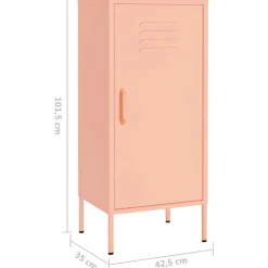 vidaXL Opbergkast 42,5x35x101,5 cm staal roze