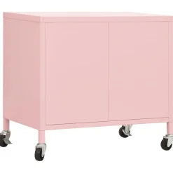 vidaXL Opbergkast 60x35x56 cm staal roze