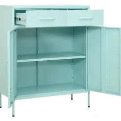 vidaXL Opbergkast 80x35x101,5 cm staal mint