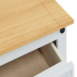 vidaXL Opbergkisten CORONA Wit 112 x 40 x 75 cm Massief grenenhout