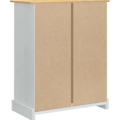 vidaXL Opbergkisten Corona Wit 92 x 48 x 114 cm Massief Vurenhout