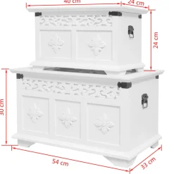 vidaXL Opbergkisten set wit 2 st