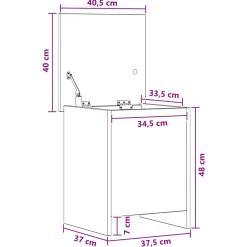vidaXL Opbergkist Gerookt eiken 40 x 40 x 50 cm Bewerkt hout