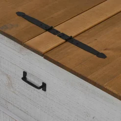 vidaXL Opbergkist HALDEN wit 91x91x47 cm massief grenenhout