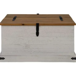 vidaXL Opbergkist HALDEN wit 91x91x47 cm massief grenenhout