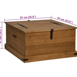 vidaXL Opbergkist HALDEN 91x91x47 cm massief grenenhout