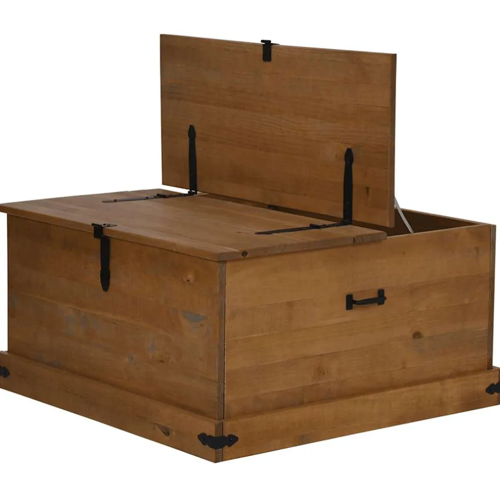 vidaXL Opbergkist HALDEN 91x91x47 cm massief grenenhout