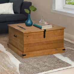 vidaXL Opbergkist HALDEN 91x91x47 cm massief grenenhout