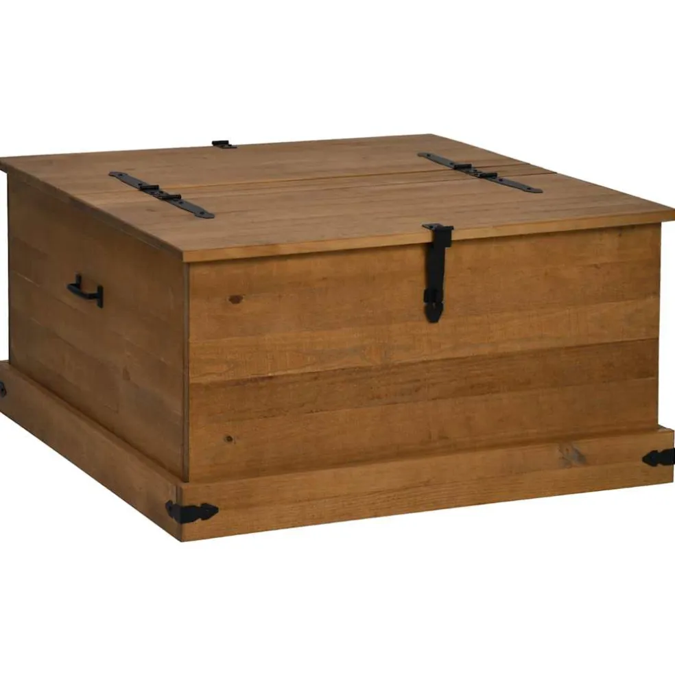 vidaXL Opbergkist HALDEN 91x91x47 cm massief grenenhout